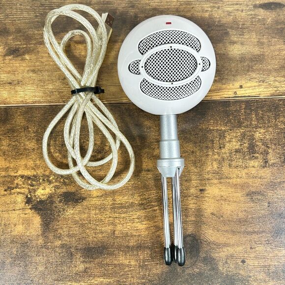 LOGITECH WHITE BLUE SNOWBALL ICE PLUG AND PLAY USB MICROPHONE - Picture 3 of 13